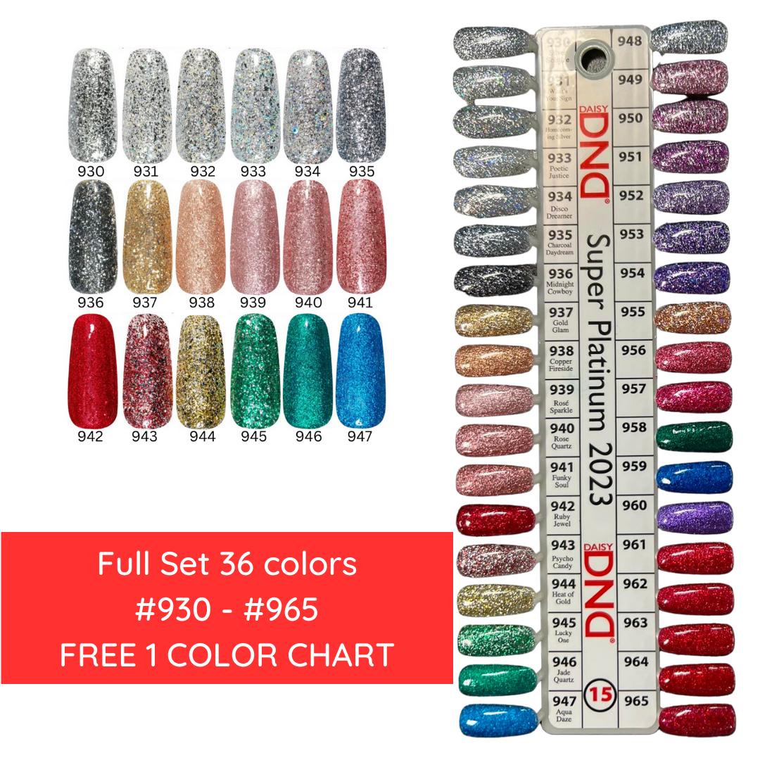 DND15 Collection #15 Supper Platinum 2023 (Full Set #930 - #965) GEL ONLY - Angelina Nail Supply NYC