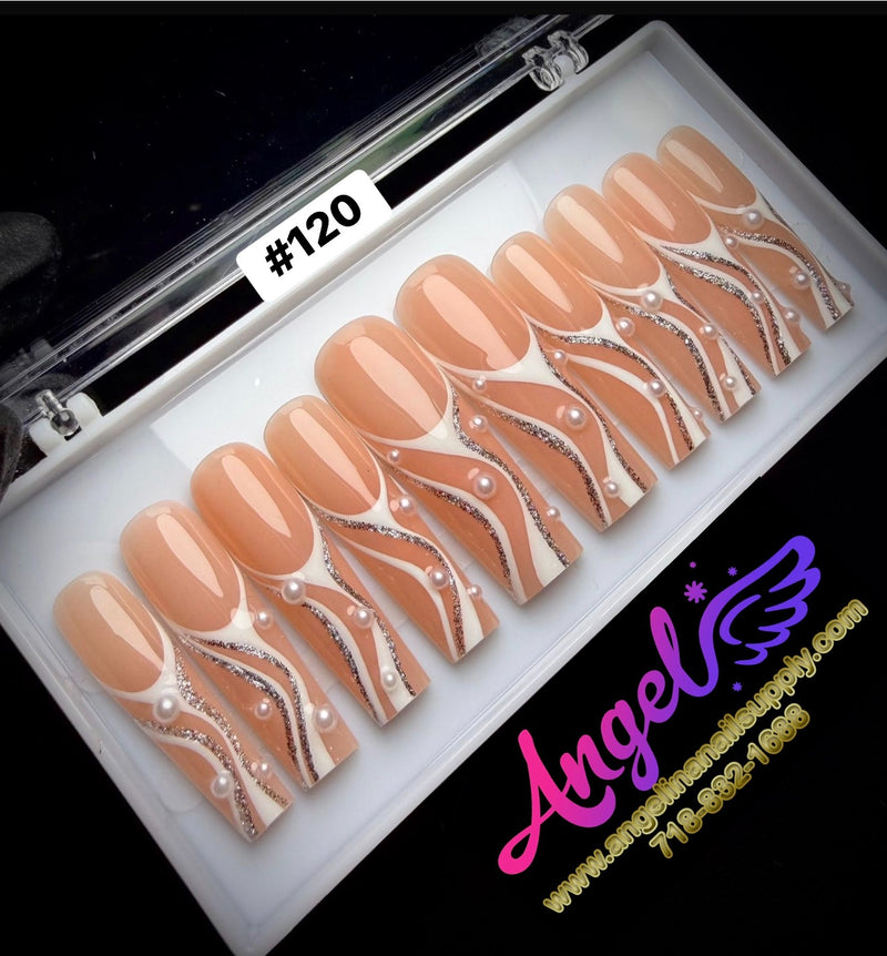 Angelina Handmade Custom Press-On | Long Nail Design #120