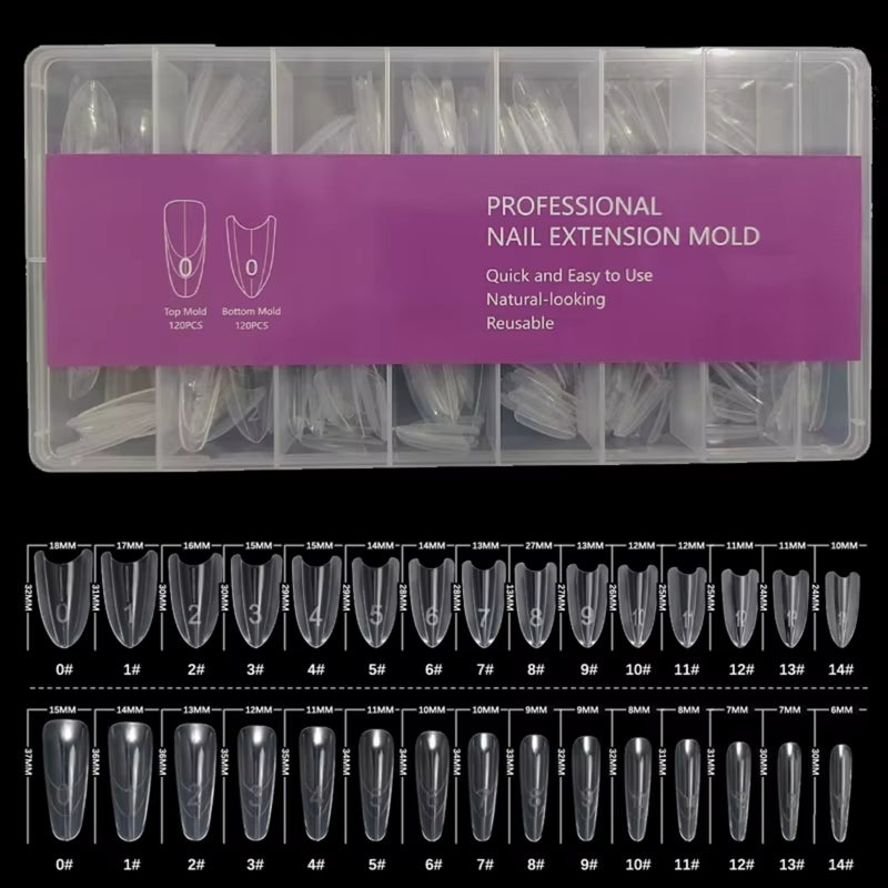 Dual Nail Form Extension Mold 15 sizes/240 pcs