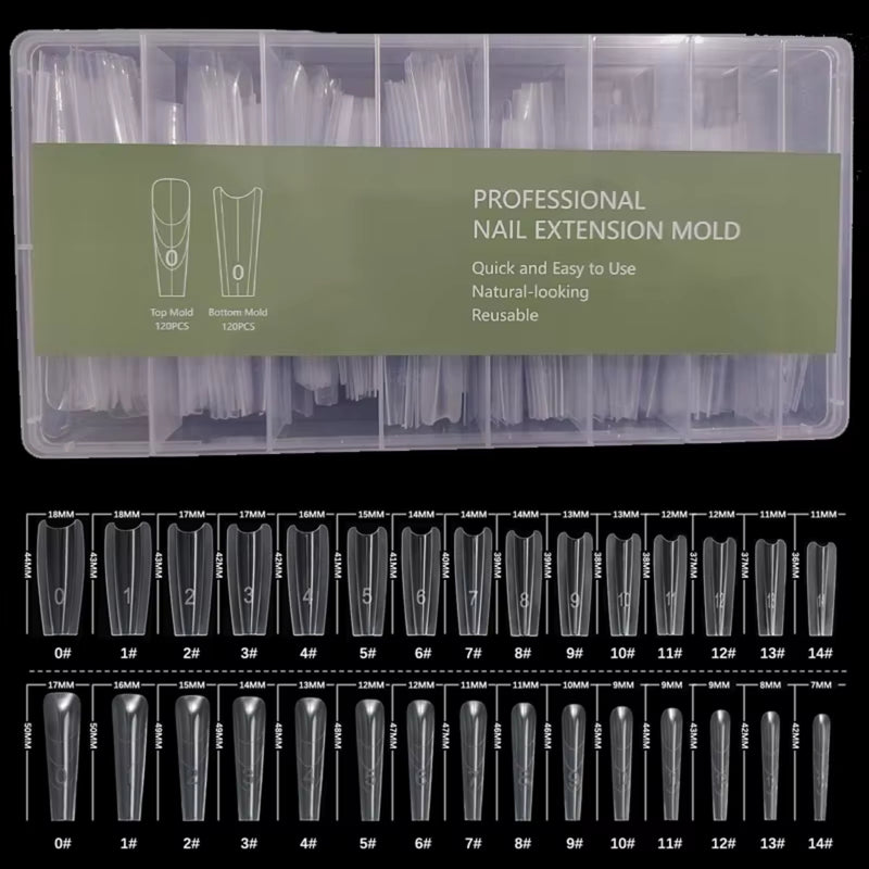 Dual Nail Form Extension Mold 15 sizes/240 pcs