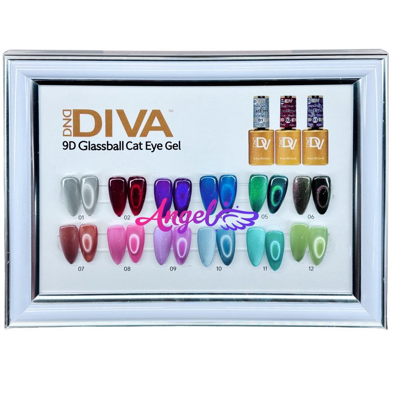 Diva 9D Cat Eyes Collection Glassball Set 12 colors #1 - #12 GEL ONLY