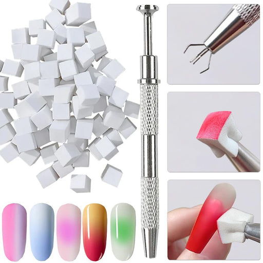 4-Claw Metal Grabber Pickup Tool with With 100pcs Soft Sponge - Angelina Nail Supply NYC