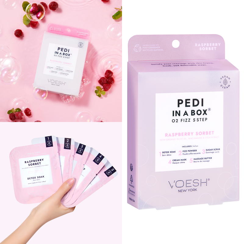 Voesh - Pedi in a Box O2 Fizz 5 Steps Raspberry (box/50pcs)