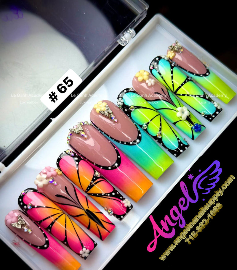 Angelina Handmade Custom Press-On | Long Nail Design #060-#089