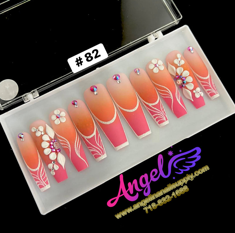 Angelina Handmade Custom Press-On | Long Nail Design #060-#089