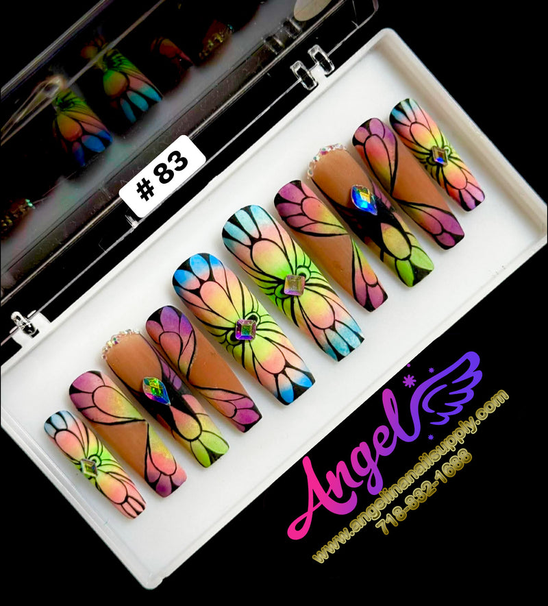 Angelina Handmade Custom Press-On | Long Nail Design #060-#089