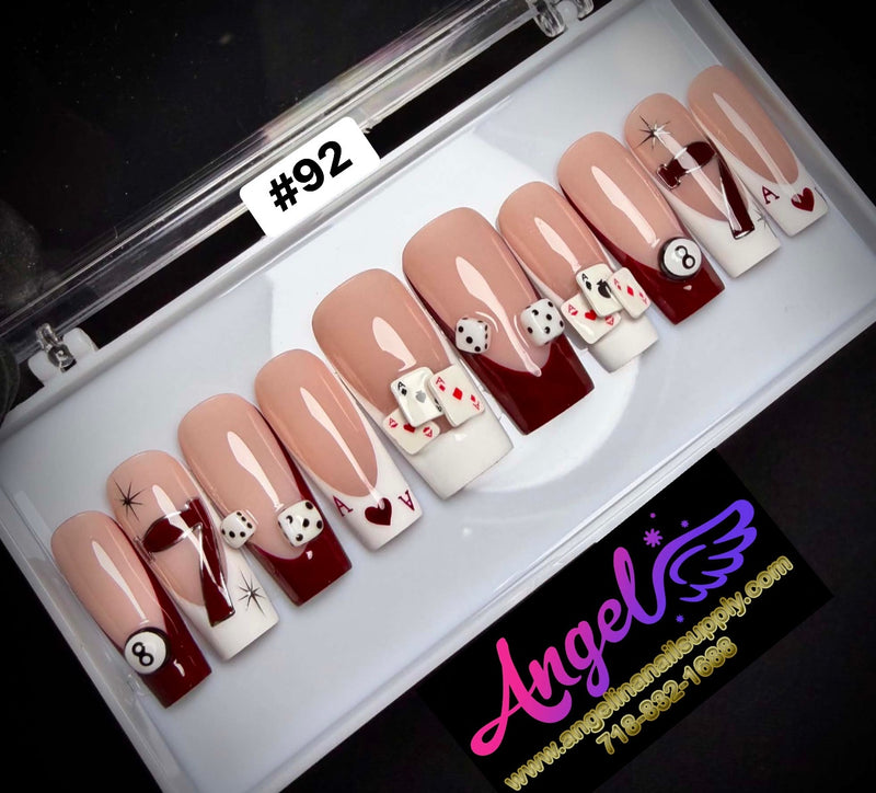 Angelina Handmade Custom Press-On | Long Nail Design #092