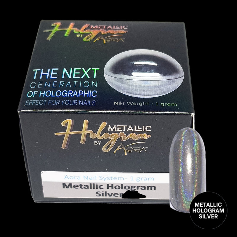 Aora Chrome Powder Metalic Hologram Silver