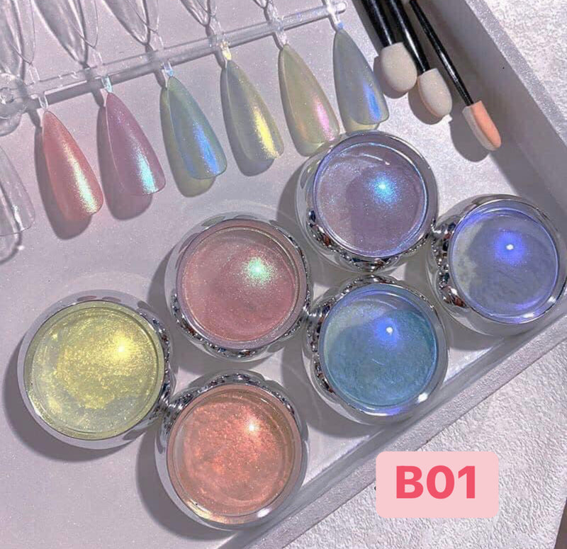 Bột màu gương Chrome nhiều màu gói 6 màu