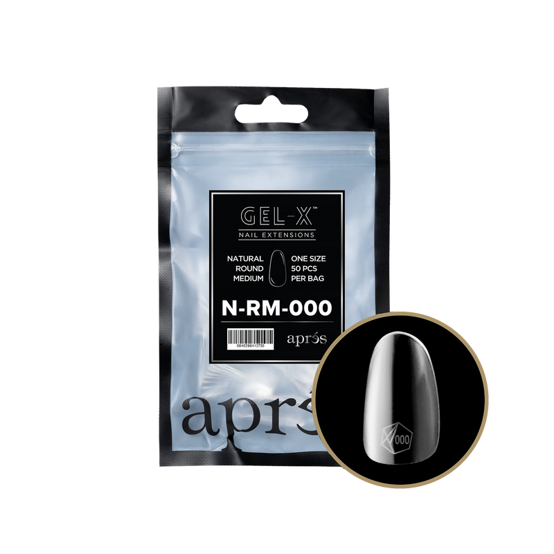 Aprés Gel-X® Natural Round Medium Refill Bag (50pcs/pack)