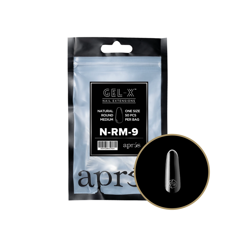 Aprés Gel-X® Natural Round Medium Refill Bag (50pcs/pack)