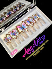 Angelina Handmade Custom Press-On | Long Nail Design 001-029 - Angelina Nail Supply NYC