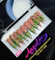 Angelina Handmade Custom Press-On | Long Nail Design 001-029 - Angelina Nail Supply NYC
