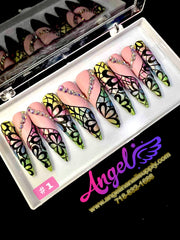 Angelina Handmade Custom Press-On | Long Nail Design 001-029 - Angelina Nail Supply NYC