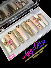 Angelina Handmade Custom Press-On | Long Nail Design 001-029 - Angelina Nail Supply NYC