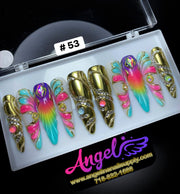 Angelina Handmade Custom Press-On | Long Nail Design 030-059 - Angelina Nail Supply NYC