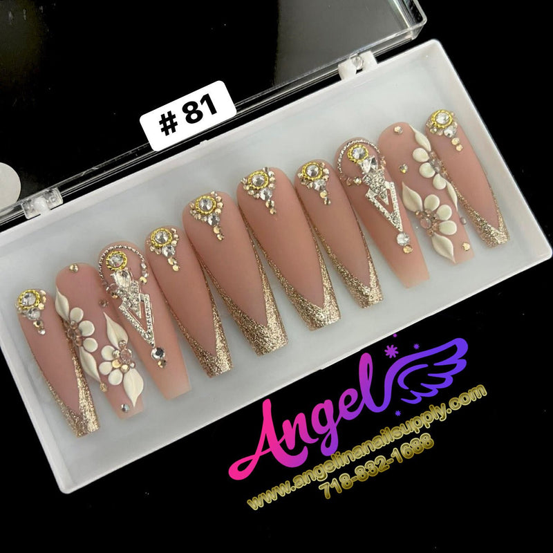 Angelina Handmade Custom Press-On | Long Nail Design 060-089 - Angelina Nail Supply NYC