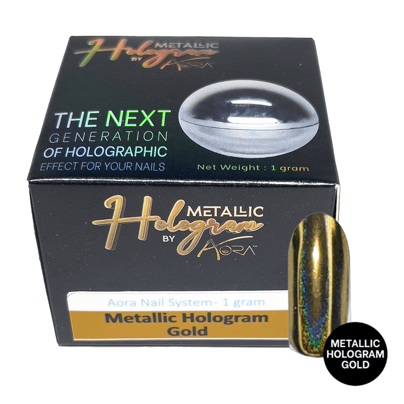 Aora Chrome Powder Metalic Holo-Gold - Angelina Nail Supply NYC