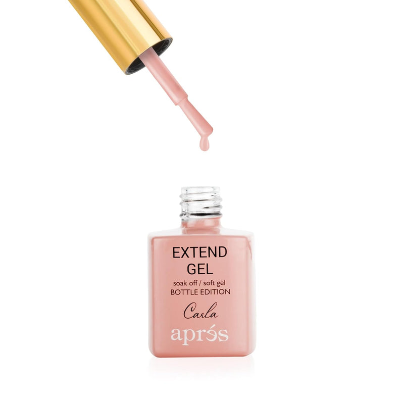 Apres Color Extend Gel Bottle, Gel-X Tips Adhesive, Soak Off UV Soft Gel Builder, Nude Colors (Carla, 15 ml) - Angelina Nail Supply NYC