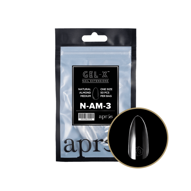 Aprés Gel-X® Natural Almond Medium Refill Bag (50pcs/pack) - Angelina Nail Supply NYC