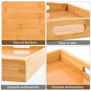 Bamboo Wood Spa-Serving Tray with Handles - Angelina Nail Supply NYC
