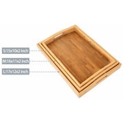 Bamboo Wood Spa-Serving Tray with Handles (Set of 3 sizes) - Angelina Nail Supply NYC