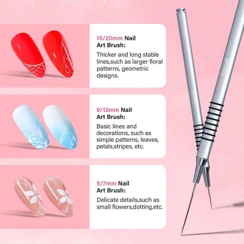 Brush Set | Silver Liner Art Brush (6in1) - Angelina Nail Supply NYC