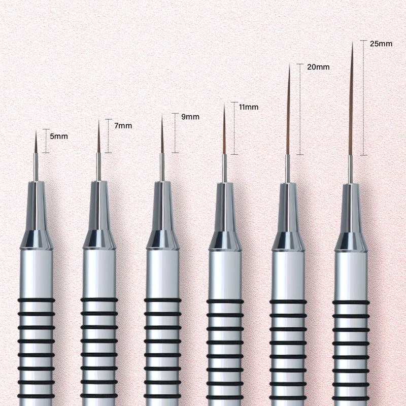 Brush Set | Silver Liner Art Brush (6in1) - Angelina Nail Supply NYC