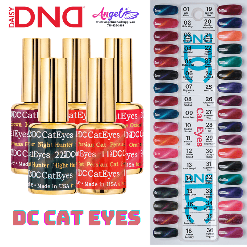 DC Cat Eyes Collection Full Set 36 colors 1 - 36 GEL ONLY - Angelina Nail Supply NYC