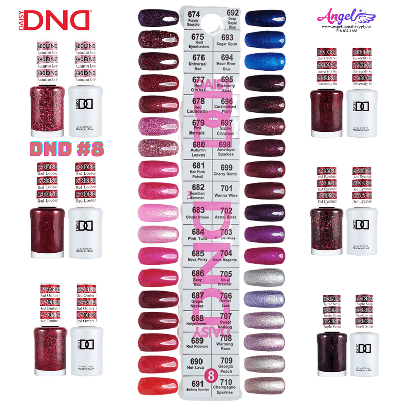 DND8 Collection 8 (Full Set 36 Colors 674 - 710) - Angelina Nail Supply NYC