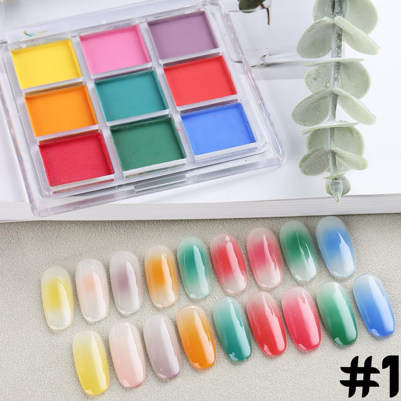Nail Pigment Palette 9 Colors - Angelina Nail Supply NYC