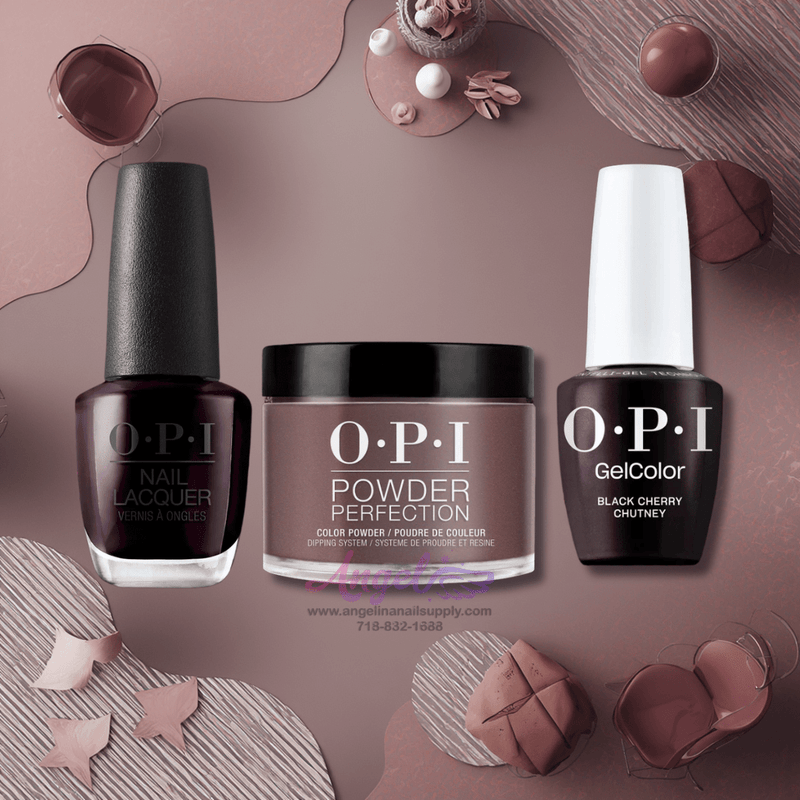 OPI 3in1 combo DP-GC-NL I43 BLACK CHERRY CHUTNEY - Angelina Nail Supply NYC