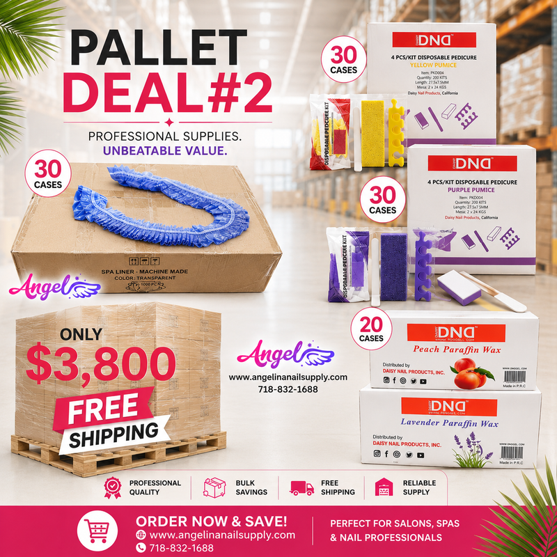 Ưu đãi Pallet #2 Sản phẩm Angel Mix: Bút kẻ mắt màu xanh, Bộ dụng cụ chăm sóc móng chân, Sáp Parafin