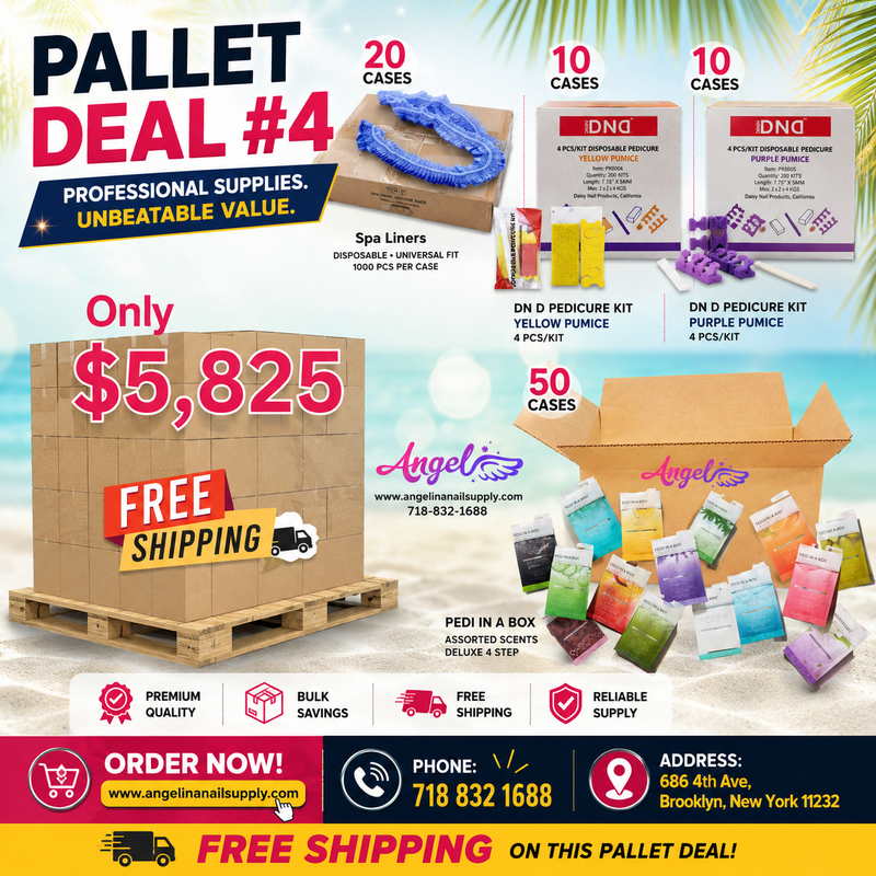 Pallet Deal #4 Angel Mix Products: Voesh 4 Steps Delux Pedi in a box, Pedicure Kit, Blue Liner