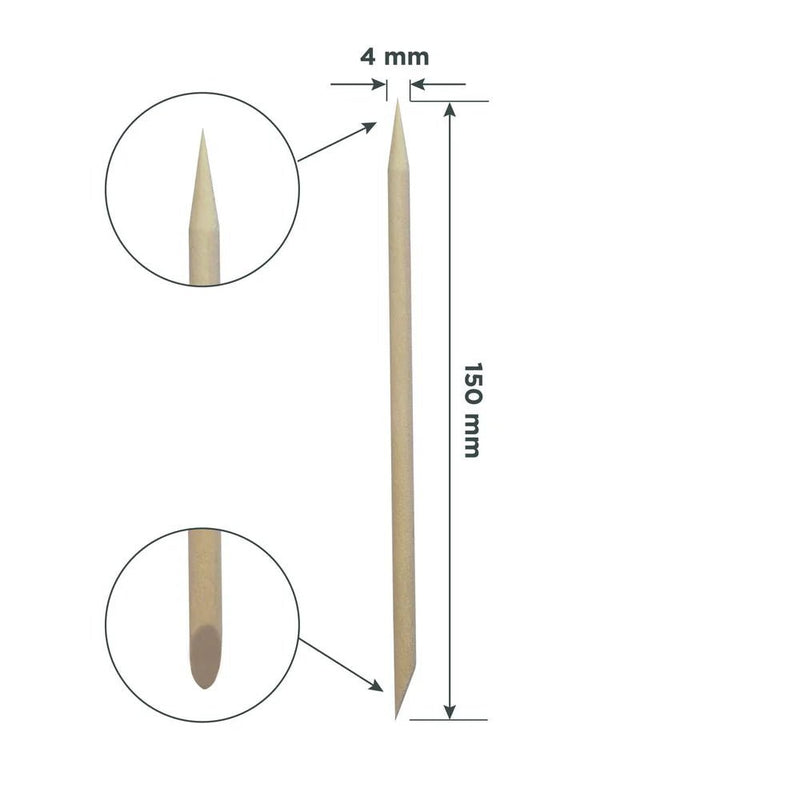 Staleks Wooden Orange Stick Long/150 mm (10 pcs) - Angelina Nail Supply NYC
