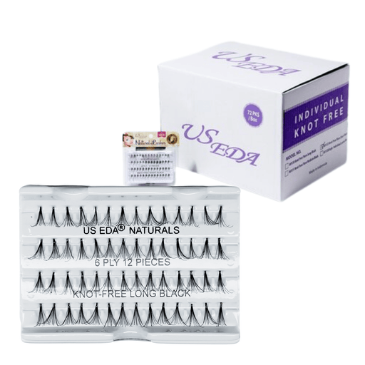 US EDA Natural Lash 12-piece | Long - Box/72 pans - Angelina Nail Supply NYC