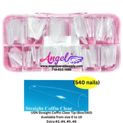 USN Straight Nail Tip Box (540 tips) - Angelina Nail Supply NYC
