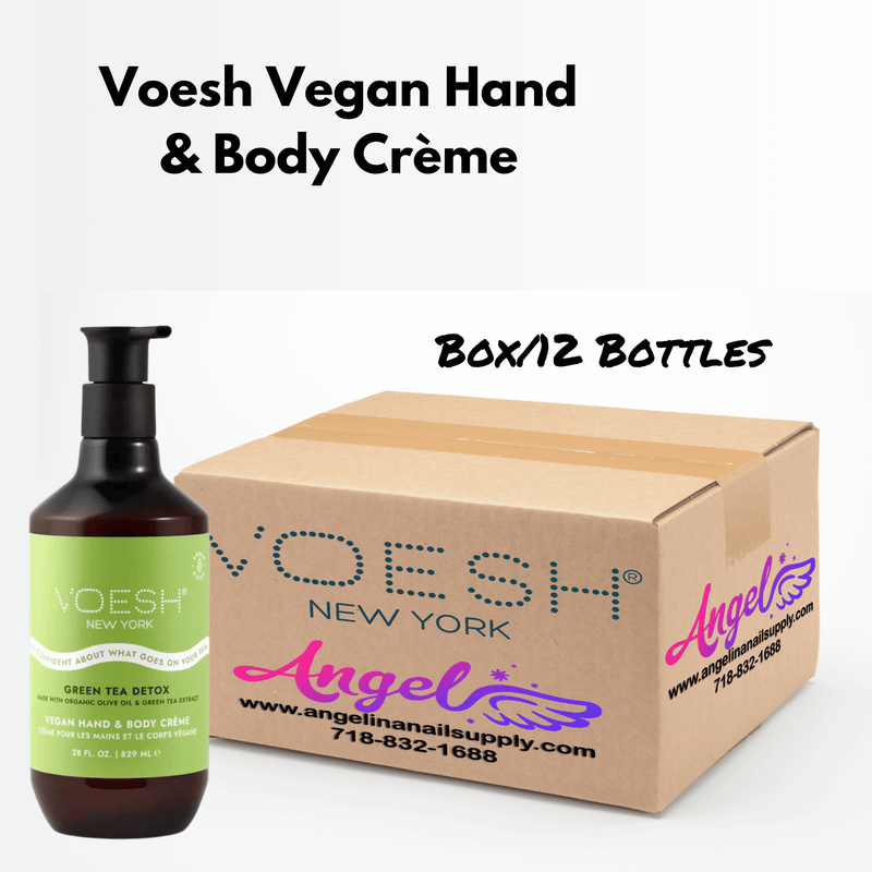 Voesh Green Tea Detox Vegan Body & Hand Creme 28 Fl.Oz. (Box/12 Bottles) - Angelina Nail Supply NYC