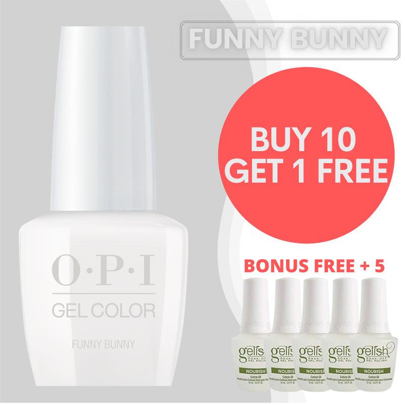 OPI Gel Color GCT H22 FUNNY BUNNY (Combo 10 + 1 FREE + 5 Extra Gelish Oil)