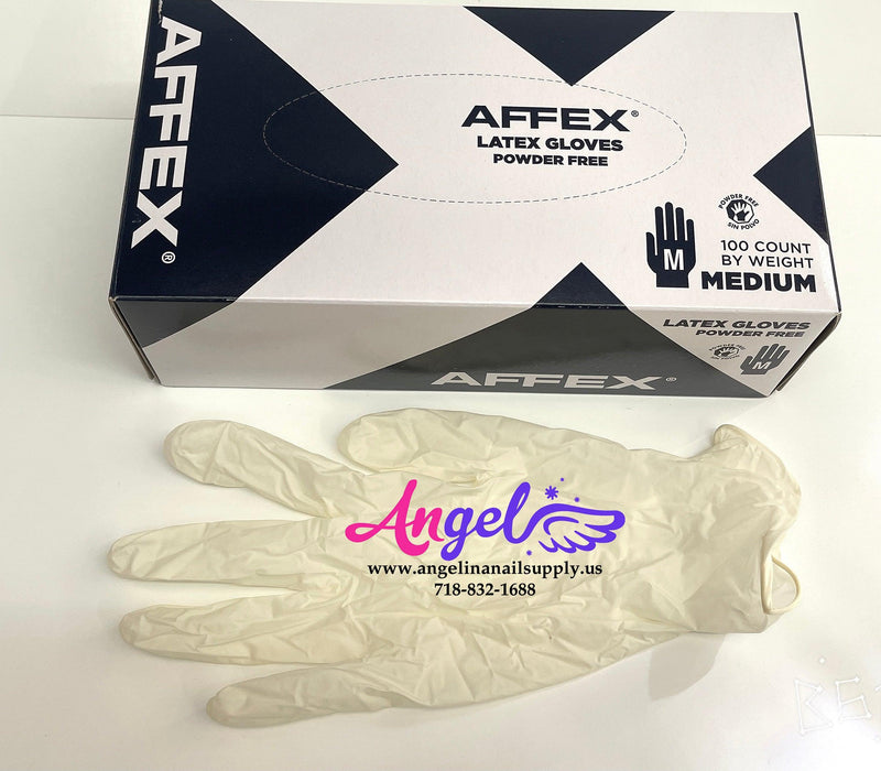 Affex Latex Glove - Powder Free(Medium - Case/10 boxes) - Angelina Nail Supply NYC