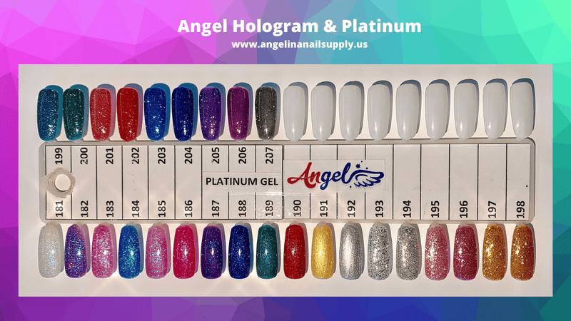 Angel Hologram & Platinum Full Set ( 27 colors ) - Angelina Nail Supply NYC