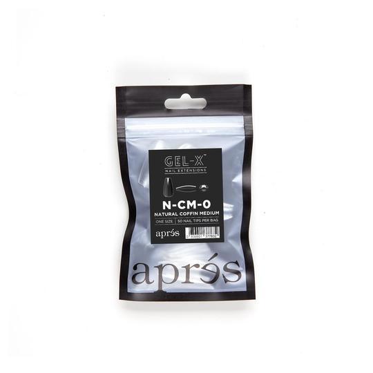 Aprés Refill Bags Natural Coffin Medium (50pcs/pack) - Angelina Nail Supply NYC