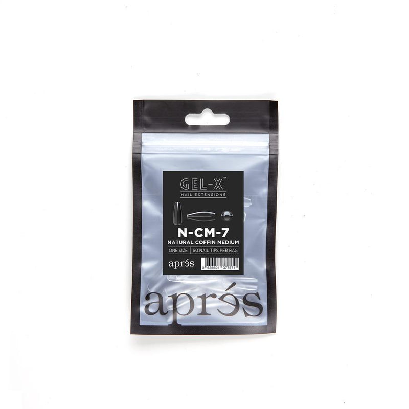 Aprés Refill Bags Natural Coffin Medium (50pcs/pack) - Angelina Nail Supply NYC