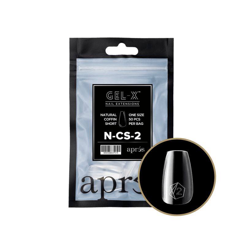 Aprés Refill Bags Natural Coffin Short (50pcs/pack) - Angelina Nail Supply NYC