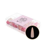 Aprés Tips Natural - Stiletto - Long - Base Color - Angelina Nail Supply NYC