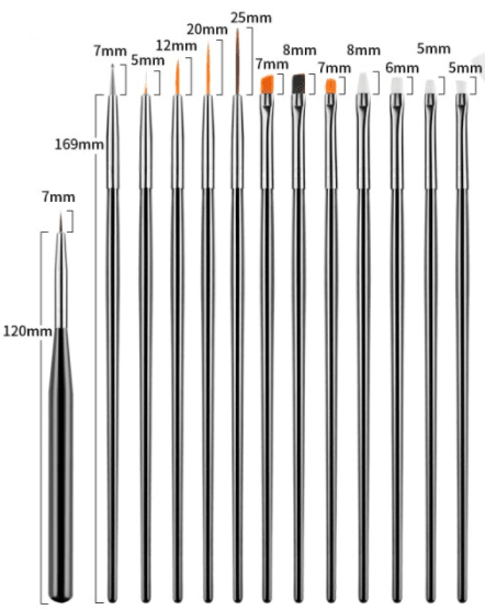 Brush Set | Nail Art Brush Kit (13in1) - Angelina Nail Supply NYC