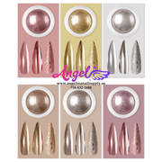 Chrome Mirror Powder Pigment Colorful 6 Colors Pack - Angelina Nail Supply NYC