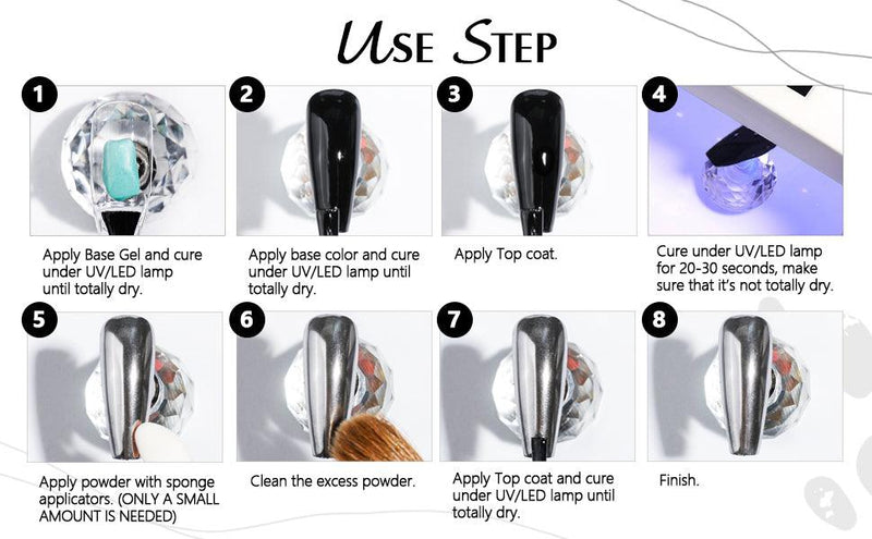 Chrome Mirror Powder Pigment MCB 12 Colors Pack - Angelina Nail Supply NYC