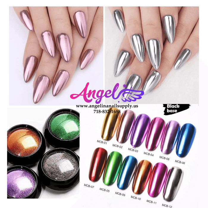 Chrome Mirror Powder Pigment MCB12 - Angelina Nail Supply NYC