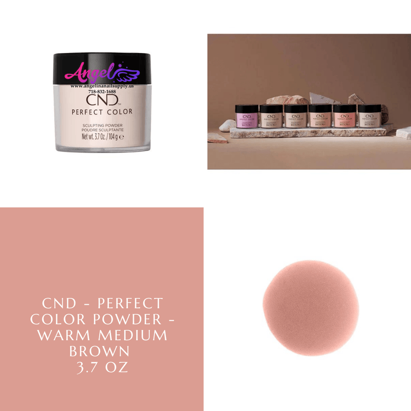 CND - Perfect Color Powder - Warm Medium Brown 3.7 oz - Angelina Nail Supply NYC